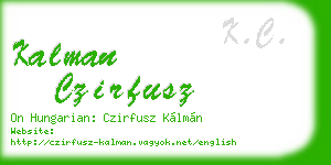 kalman czirfusz business card