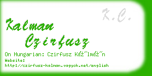 kalman czirfusz business card